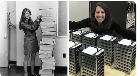 1969 Margaret Hamilton Along Side The Code That Got Us To The Moon
