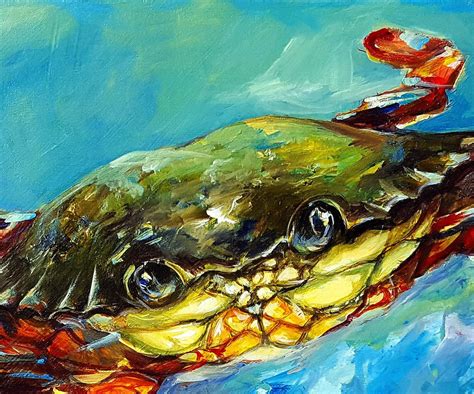Green Crab Acrylic Painting By Arti Chauhan Artfinder