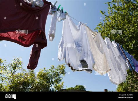 Hanging Towels Washing Line High Resolution Stock Photography And