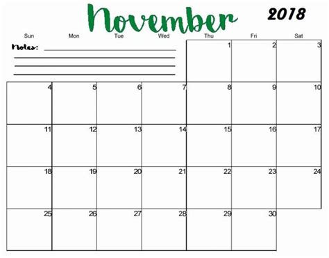 November 2018 Calendar Printable Blank Templates Calendar Printables