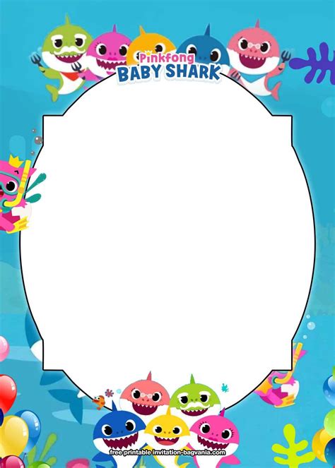 Free Printable Baby Shark Birthday Invitation Templates With Images