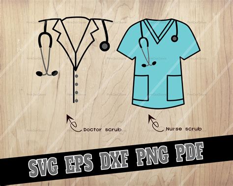 The Doctor Scrub Top Svg File Is Shown