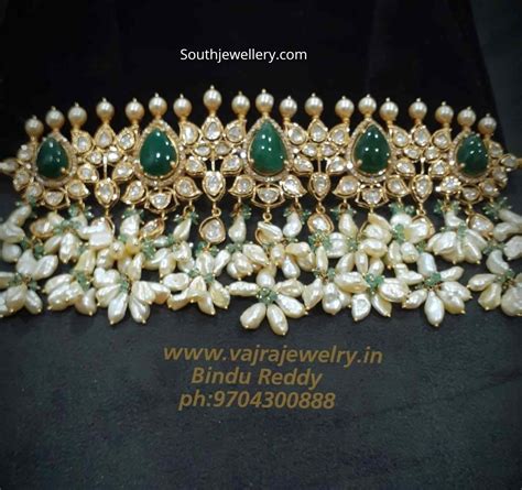 Polki Emerald Guttapusalu Choker Indian Jewellery Designs