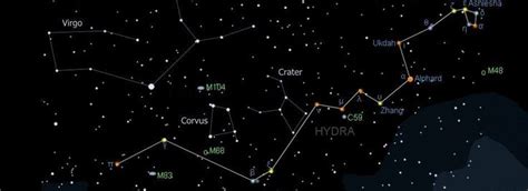 Constellation Hydra The Water Monster Hya Star Map Constellations Star Map Nebula Names