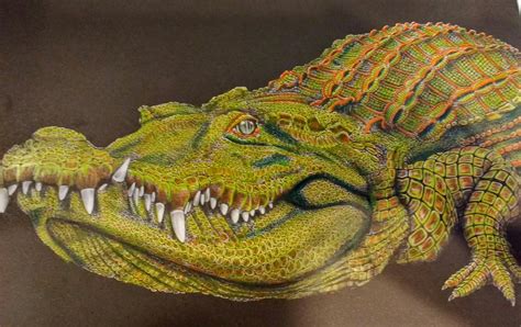 Crocodile By By Tim Jeffs Intricate Ink Colored By Susan