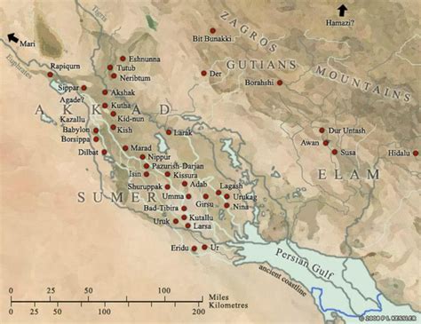 Map Of Mesopotamian Archeological Sites Ancient Mesopotamia