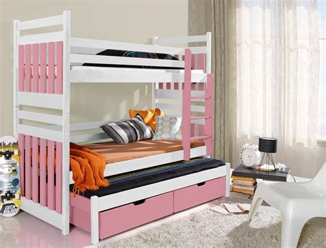 Ye Perfect Choice Triple Bunk Bed Sambor Modern High Bed Drawers Ladder