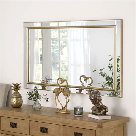 Venetian All Gold Contemporary Rectangular Mirror Range Of Sizes All
