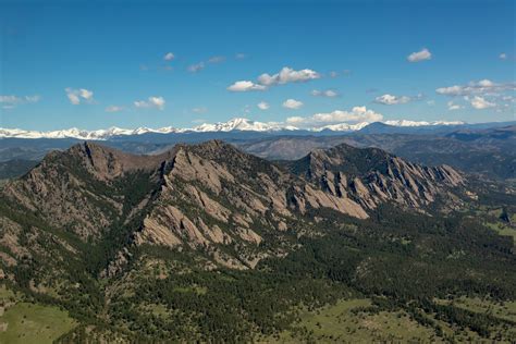 Aerial View Of The Flatirons Near Boulder Colorado