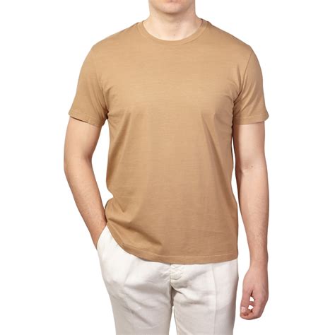 Altea Light Brown Washed Cotton T Shirt Baltzar