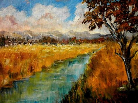 Autumn Fields Painting By Konstantinos Charalampopoulos Fine Art America