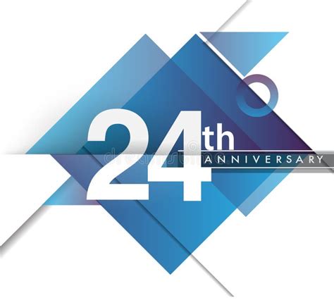 24th Years Celebrations Greetings Of Twenty Four Anniversary Isolated