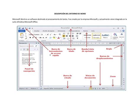 Elementos Del Entorno De Trabajo De Microsoft Word Para Trabajadores