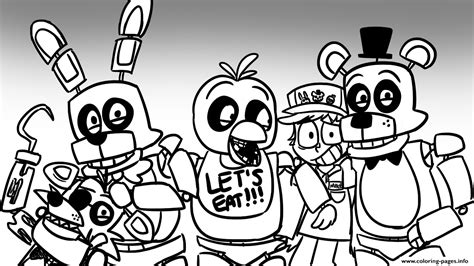 Freddy S At Five Nights Fnaf Lets Eat Coloring Pages Printable
