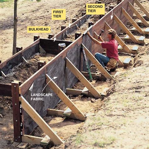 How To Build A Treated Wood Retaining Wall Wood Retaining Wall