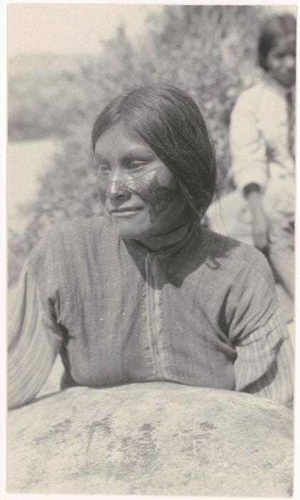Seri Woman With Red Face Paint Representing That She Is Pregnant 1924 Native North Americans