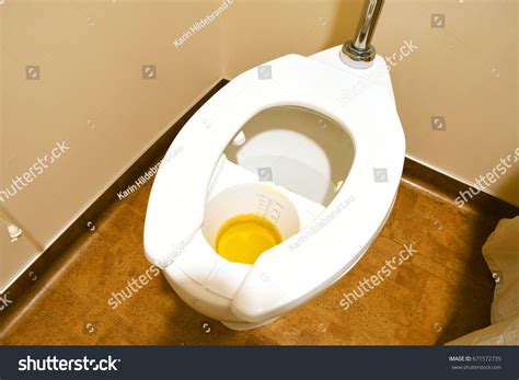 Plastic Hat Hospital Toilet Containing Urine Stock Photo 671572735