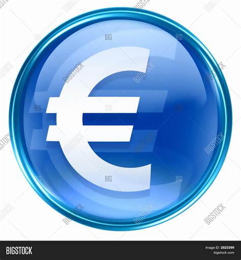 Euro Icon Blue Image And Photo Free Trial Bigstock