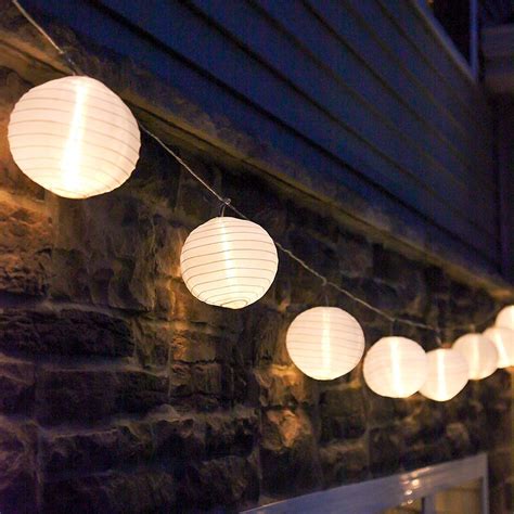 Paper Lantern String Lights Combined Kitchen And Living Room Interior