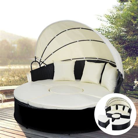 Rattan is the material that indoor wicker furniture is made from. Round with Retractable Canopy Wicker Rattan Round Daybed ...