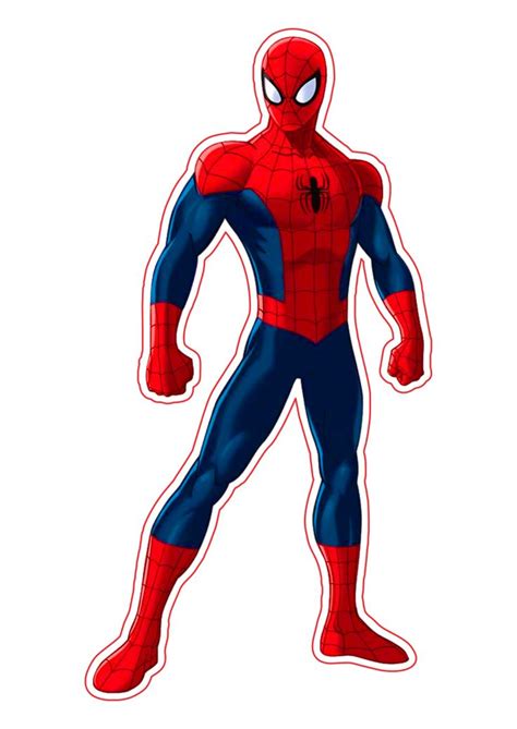 A Drawing Of The Spider Man In Blue And Red Suit With His Hands On His Hips