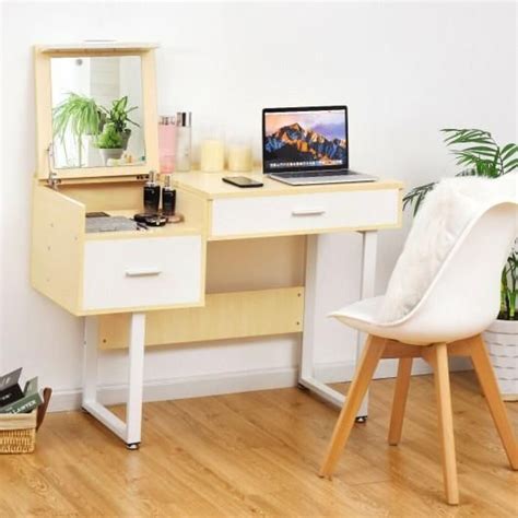 Makeup Table Writing Desk With Flip Top Mirror Vanity Table Set Vanity Table Makeup Dressing