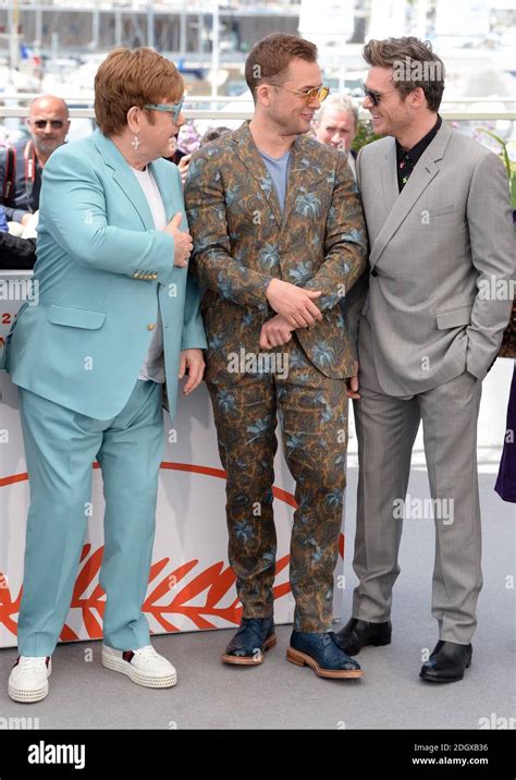 Elton John Taron Egerton And Richard Madden At The Rocketman Photocall
