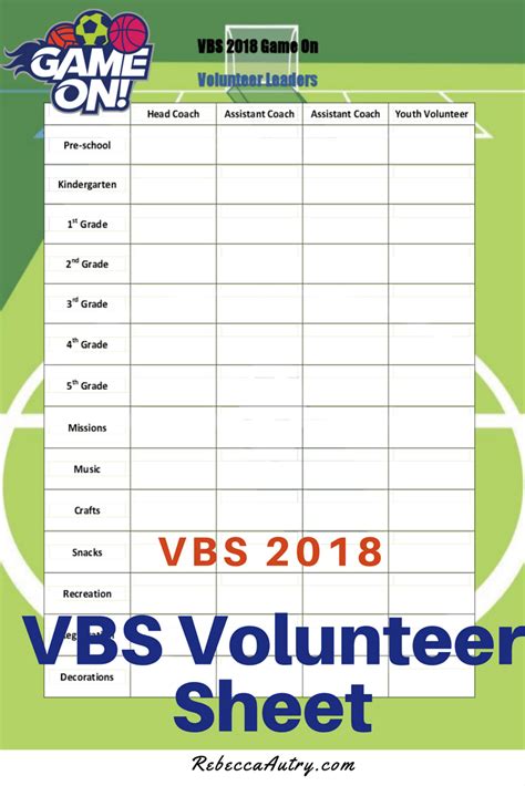 Director Helps For Vbs 2018 Game On Rebecca Autry Creations Vbs