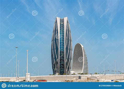 Aldar Headquarters Building And Al Sail Tower In Abu Dhabi Editorial