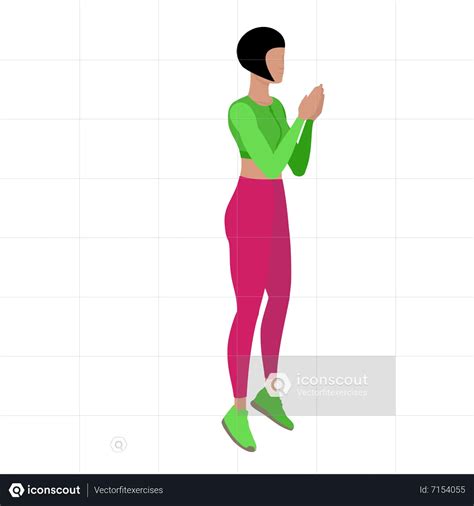 Woman Doing Calf Raises Exercise Animated Illustration Download In Json Lottie Or Mp4 Format