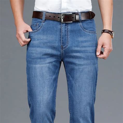 Pantalones Vaqueros Ajustados Rectos Finos Para Hombre Jeans Elásticos