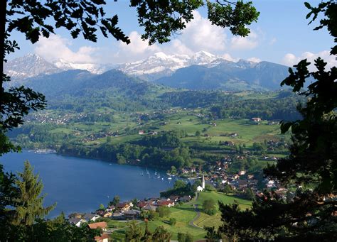 Fond Décran Paysage Colline Lac La Nature Vallée Suisse