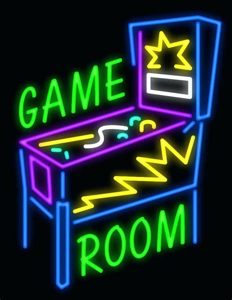 Game Room Signs Game Room Pinball Machine Neon Sign Video Game Neon