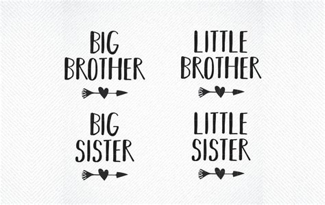 Little Brother Little Sister Big Brother Big Sister Svg Bundle Sibling Svg Cut Files Brother And