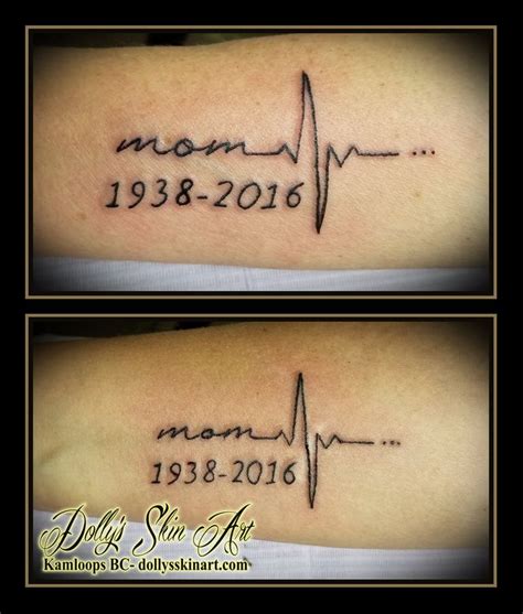 Heartbeat Design In Memory Mom Dad Tattoo Best Tattoo Ideas