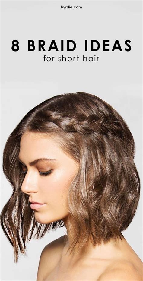 Braids for short hair with bangs. Easy braided hairstyles for short hair