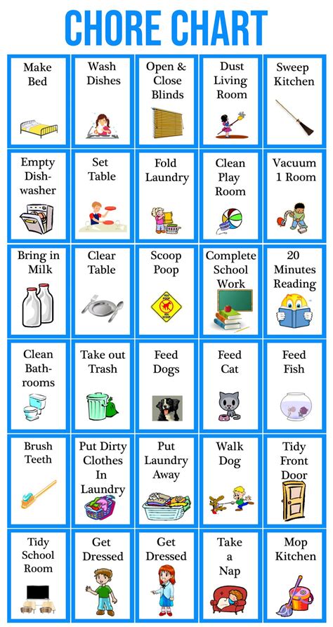 10 Best Free Printable Chore Clip Art Chore Chart Kids Chores For Images