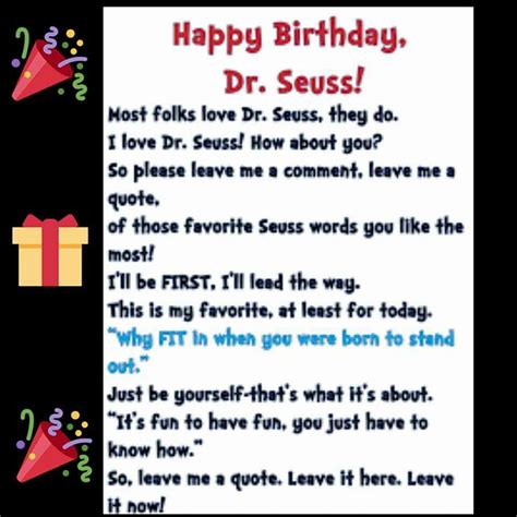 Today Would Have Been Dr Seuss 112th Birthday Happy Birthday Dr