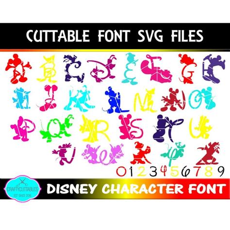 Disney Font Svg Mickey Mouse Fontfontscircle Monogram Circle Svg