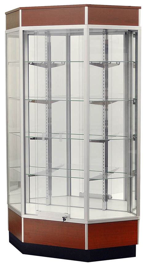 Full Vision Corner Trophy Glass Display Case Showcase The Shop Company