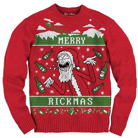 Rick And Morty Merry Rickmas Adult Christmas Crew Sweater