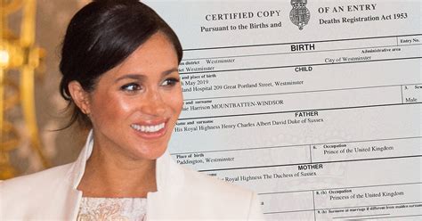 Meghan Markle Gets Promotion On Archie’s Birth Certificate Celeb Hype News
