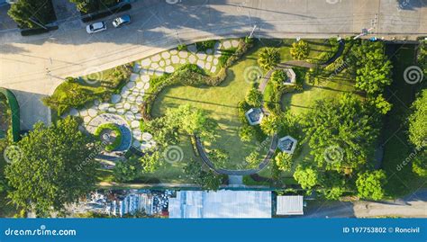 Garden And Landscaping In Aerial View Stock Photo Image Of