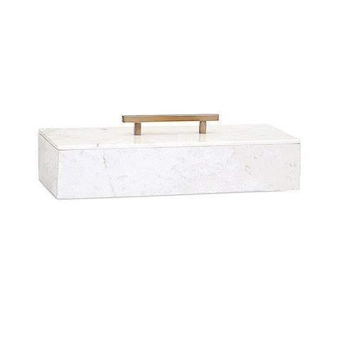 15 White Marble Box With Handled Lid In 2020 Marble Box Rectangular