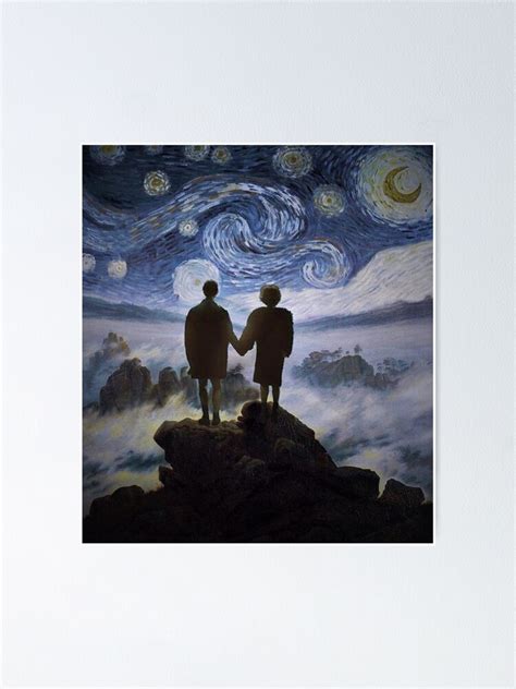 The Starry Night X Wanderer Above The Mist Vincent Van Gogh And