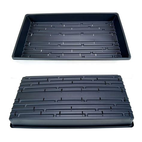 100 Durable Black Plastic Growing Trays With Drain Holes 20 X 10 X
