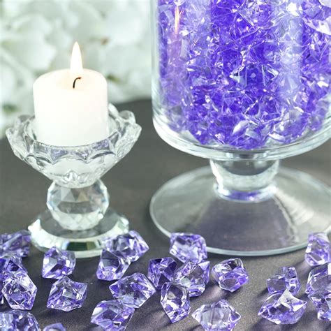 Efavormart 300 Pcs Lavender Large Acrylic Ice Crystals Vase Fillers