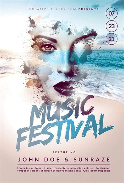 Summer Music Festival Poster A3 Photoshop Psd Creative Flyers