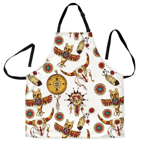 Bison Owl Feather Native American Apron Powwow Store
