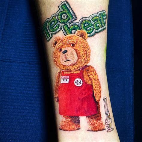 Ted Tattoo Located On The Inner Forearm